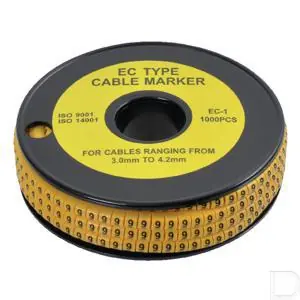 Kabelcodering cijfer 9 geel 3.0-4.2mm rol 1000stuks Uitverkoop